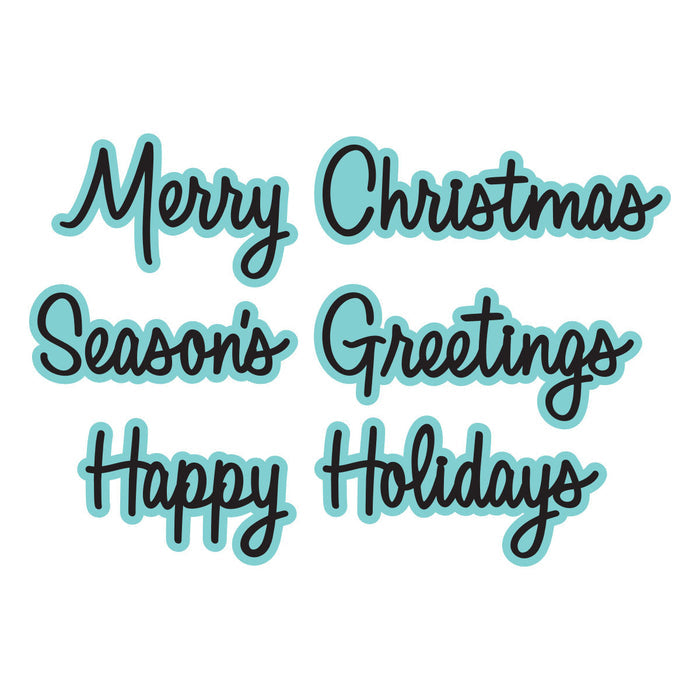 Merry Greetings Etched Dies