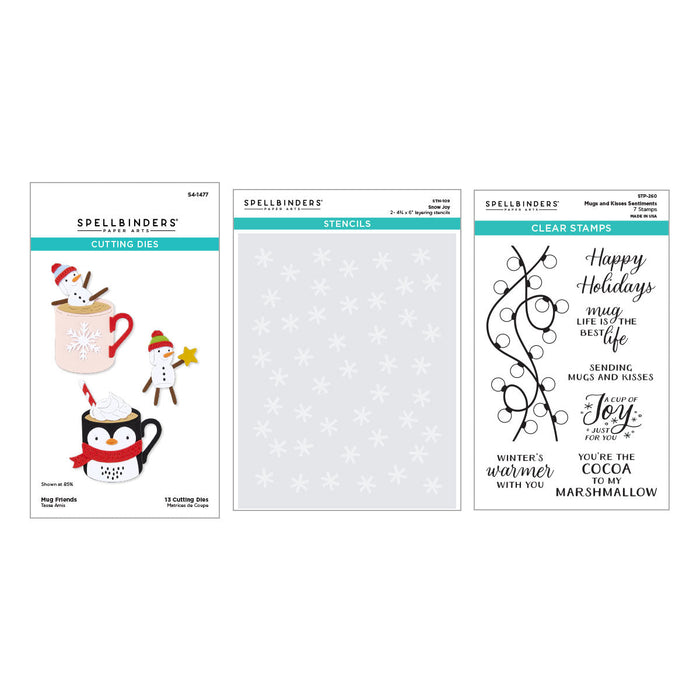 Merry Mugs and Kisses Die, Stamp & Stencil Bundle