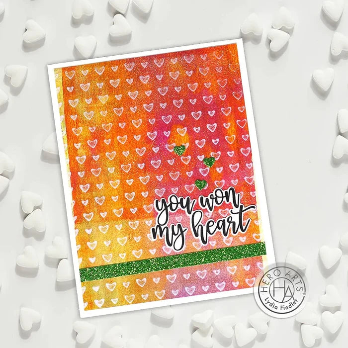 Mini Hearts Bold Prints Cling Stamp