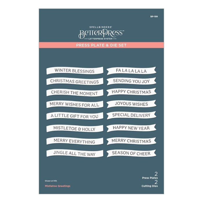 Mistletoe Greetings Press Plate & Die Set