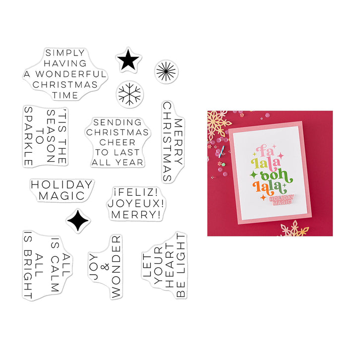Modern Holiday Greetings Clear Stamp Set