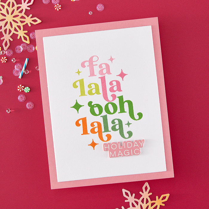 Modern Holiday Greetings Stamp & Cut Set