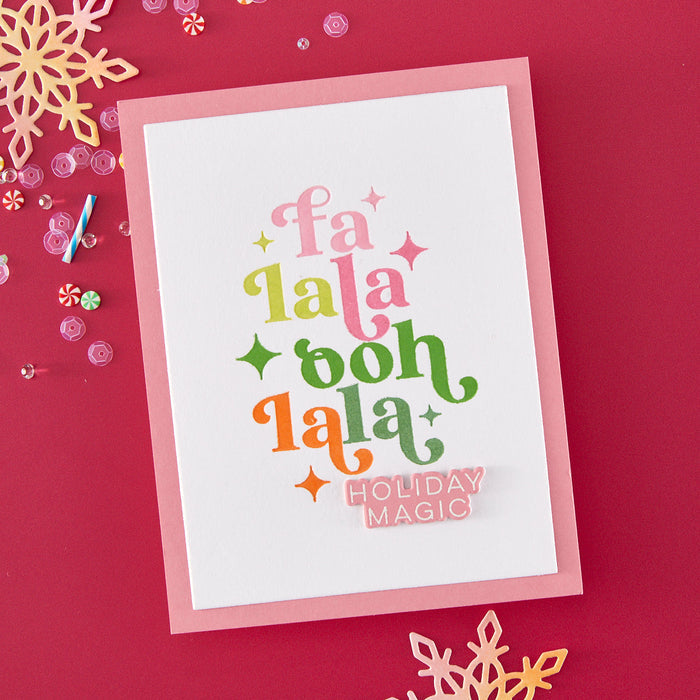 Modern Holiday Greetings Stamp & Cut Set