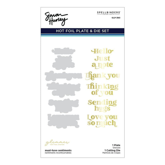 Must-Have Sentiments Glimmer Hot Foil Plate & Die Set by Simon Hurley