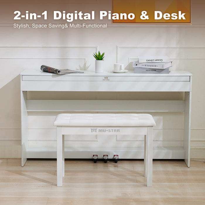 MUSTAR MDP-1000/1100, 88-tasten Stehendes Digitalpiano, Halbgewichtete Tastatur, 3 Pedale, FSC-zertifizierte Holztastatur für Anfänger