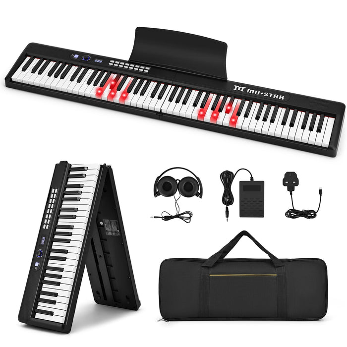 MUSTAR MEKF-800/900, Faltbares elektronisches Keyboard mit 88 beleuchteten Tasten