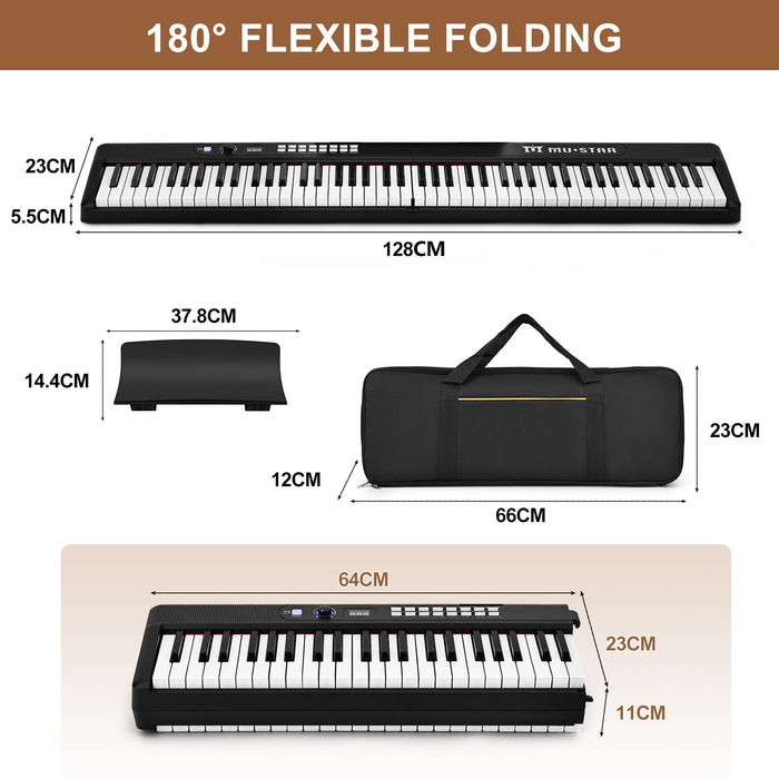 MUSTAR MEKF-800/900, Faltbares elektronisches Keyboard mit 88 beleuchteten Tasten