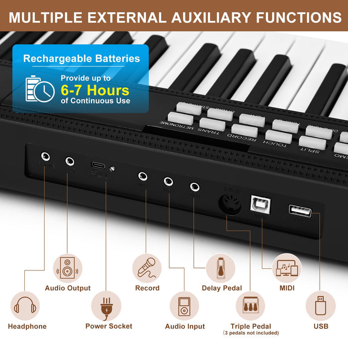 MUSTAR MEKF-800/900, Faltbares elektronisches Keyboard mit 88 beleuchteten Tasten