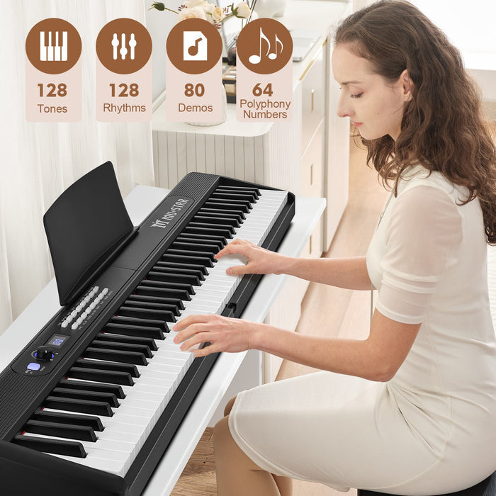 MUSTAR MEKF-800/900, Faltbares elektronisches Keyboard mit 88 beleuchteten Tasten