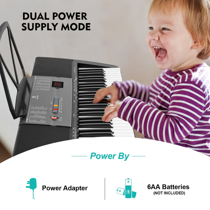 MUSTAR MEKS-100, Beleuchtetes Piano-Keyboard-Set, Tragbares elektronisches Keyboard mit 61 Tasten