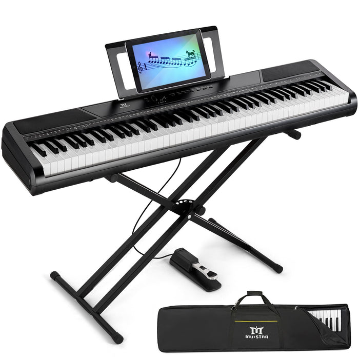 MUSTAR MEP-300, 88-Tasten-Digitalpiano mit halbgewichteten Tasten, tragbares elektronisches Keyboard, Anfänger-E-Piano