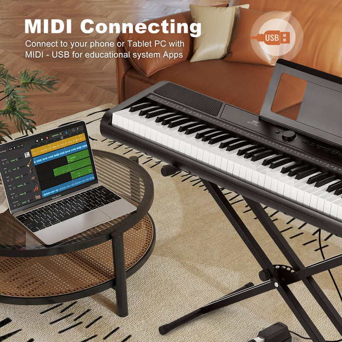 MUSTAR MEP-300, 88-Tasten-Digitalpiano mit halbgewichteten Tasten, tragbares elektronisches Keyboard, Anfänger-E-Piano