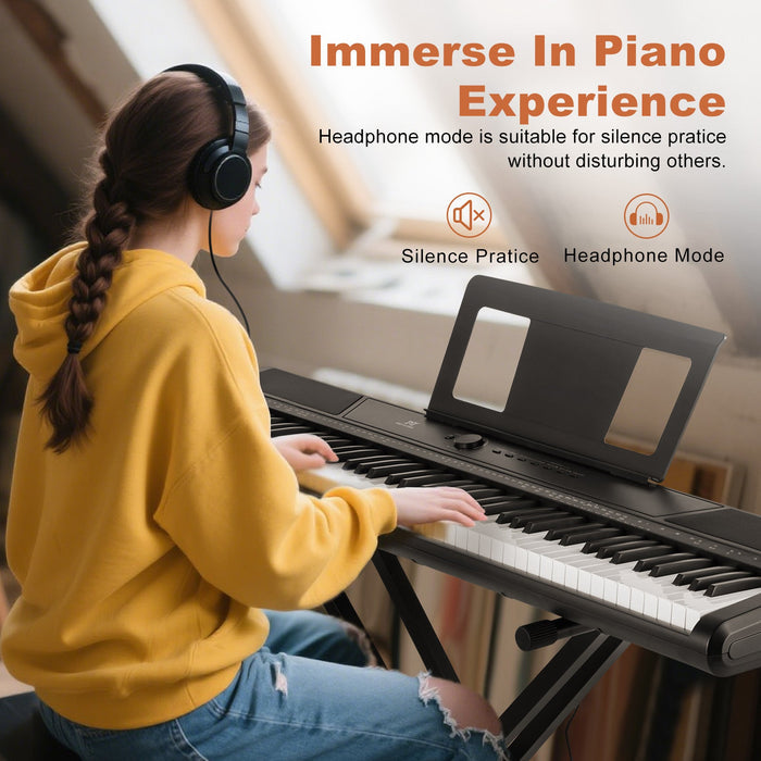 MUSTAR MEP-300, 88-Tasten-Digitalpiano mit halbgewichteten Tasten, tragbares elektronisches Keyboard, Anfänger-E-Piano
