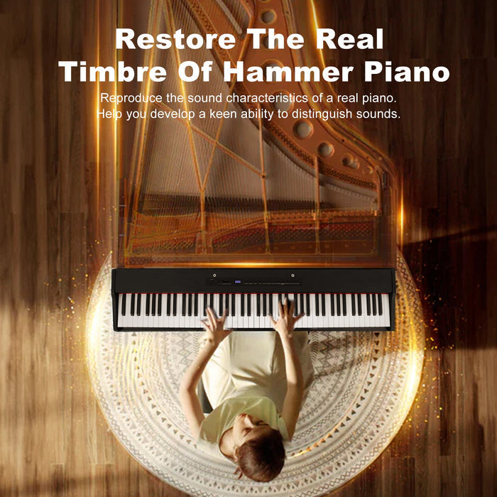 MUSTAR MEP-400, Bestes tragbares Keyboard-Piano für Anfänger, Digitalpiano mit 88 Tasten, E-Piano aus Holz