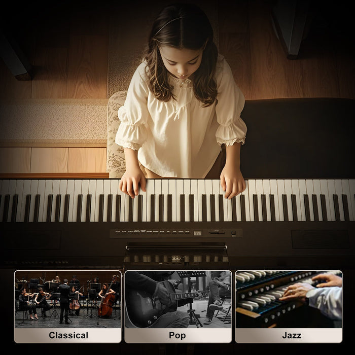 MUSTAR MEP-400, Bestes tragbares Keyboard-Piano für Anfänger, Digitalpiano mit 88 Tasten, E-Piano aus Holz