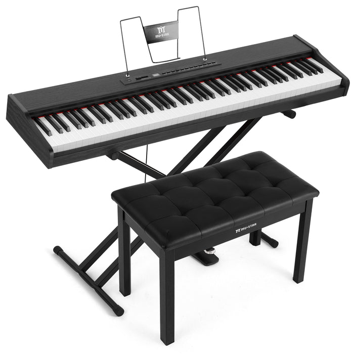 MUSTAR MEP-400/500, 88 Tasten, ideales Keyboard-Piano für Anfänger, digitales Holzpiano, tragbares E-Piano