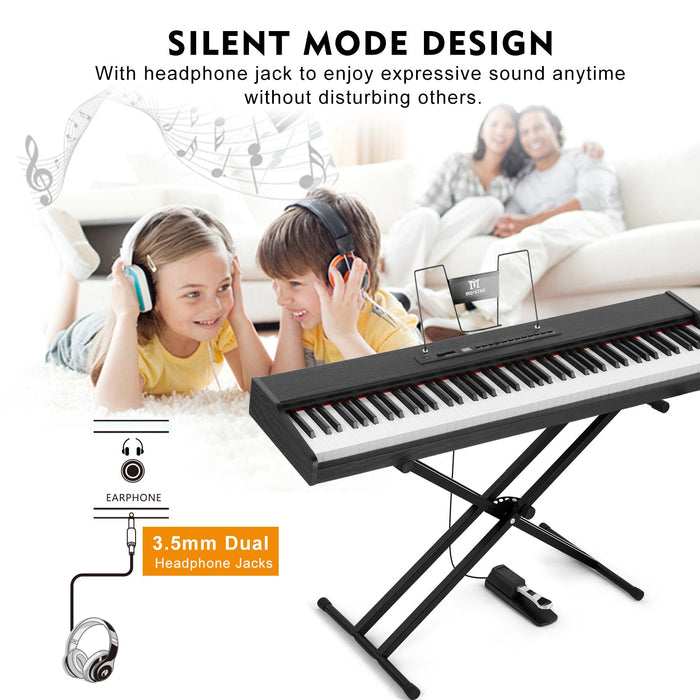 MUSTAR MEP-400/500, 88 Tasten, ideales Keyboard-Piano für Anfänger, digitales Holzpiano, tragbares E-Piano