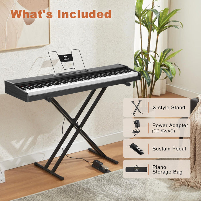 MUSTAR MEP-400/500, 88 Tasten, ideales Keyboard-Piano für Anfänger, digitales Holzpiano, tragbares E-Piano