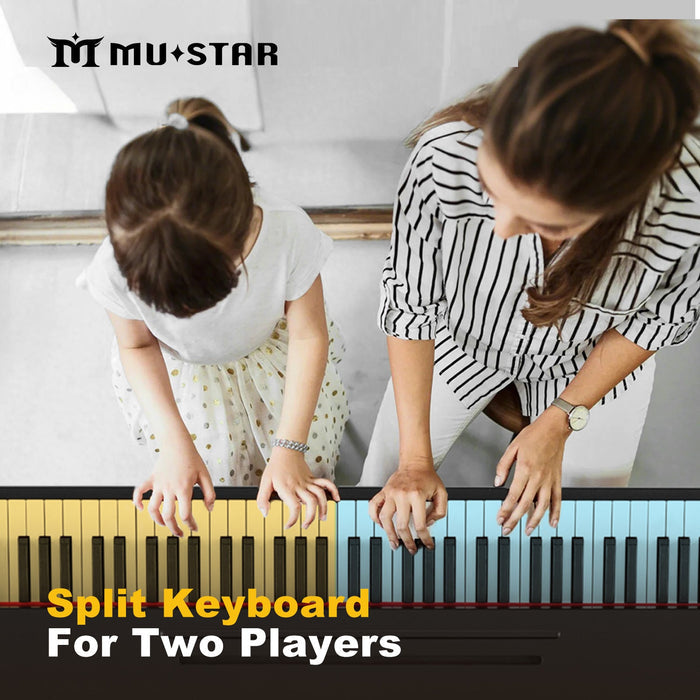 MUSTAR MEP-600, Digitalpiano mit 88 halbgewichteten Tasten, E-Piano, elektronische Holztastatur, Aufbewahrungsmöglichkeit
