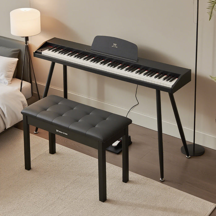 MUSTAR MEP-600, Digitalpiano mit 88 halbgewichteten Tasten, E-Piano, elektronische Holztastatur, Aufbewahrungsmöglichkeit