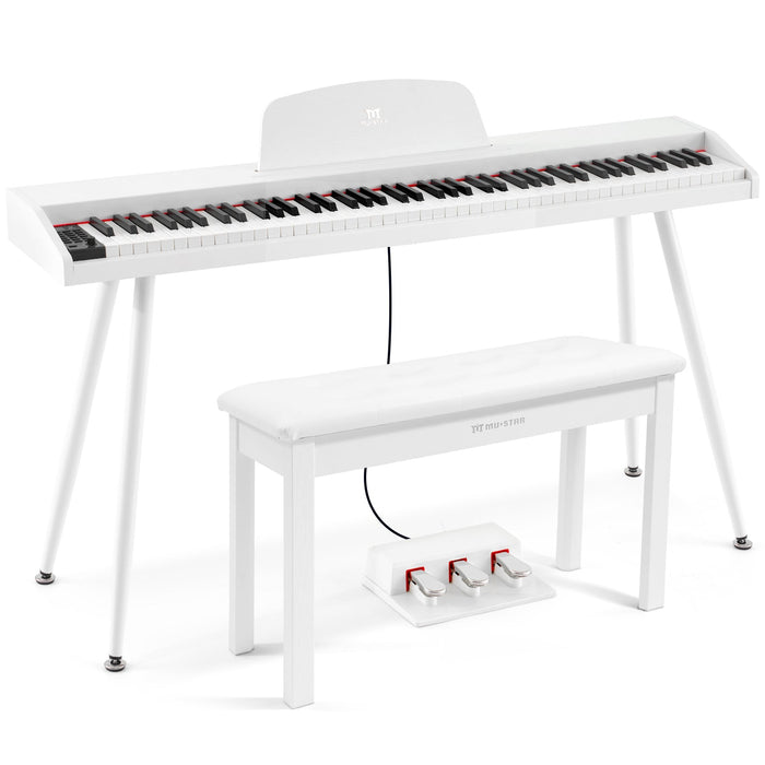 Weiß / Klavier + Klavierbank