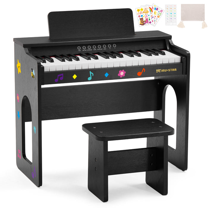 MUSTAR MT-100, Kinder Klavier, 37 Tasten Digital Piano für Kinder, mit Piano Bank
