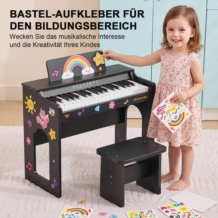 MUSTAR MT-100, Kinder Klavier, 37 Tasten Digital Piano für Kinder, mit Piano Bank