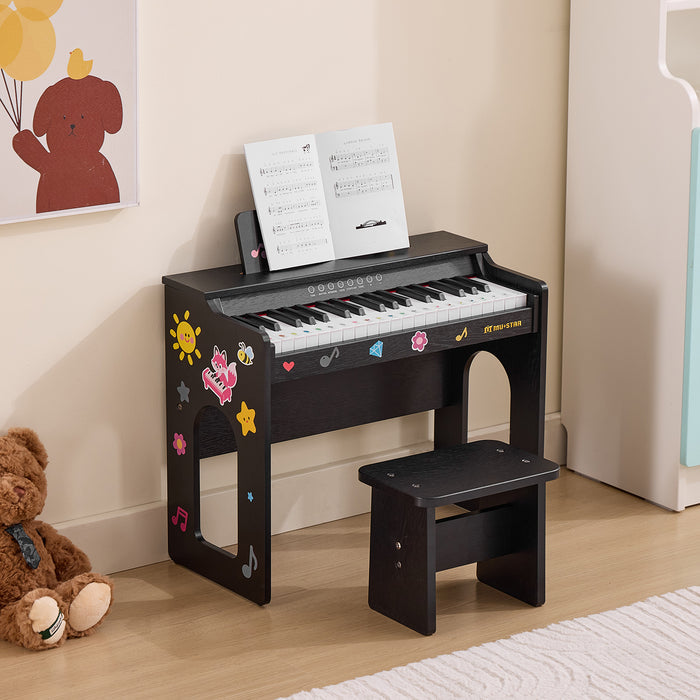 MUSTAR MT-100, Kinder Klavier, 37 Tasten Digital Piano für Kinder, mit Piano Bank