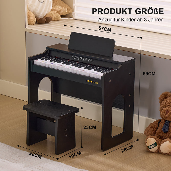 MUSTAR MT-100, Kinder Klavier, 37 Tasten Digital Piano für Kinder, mit Piano Bank