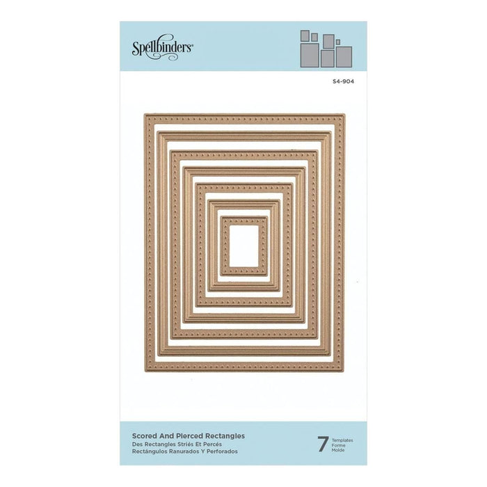 Nestabilities Scored and Pierced Rectangles Etched Dies