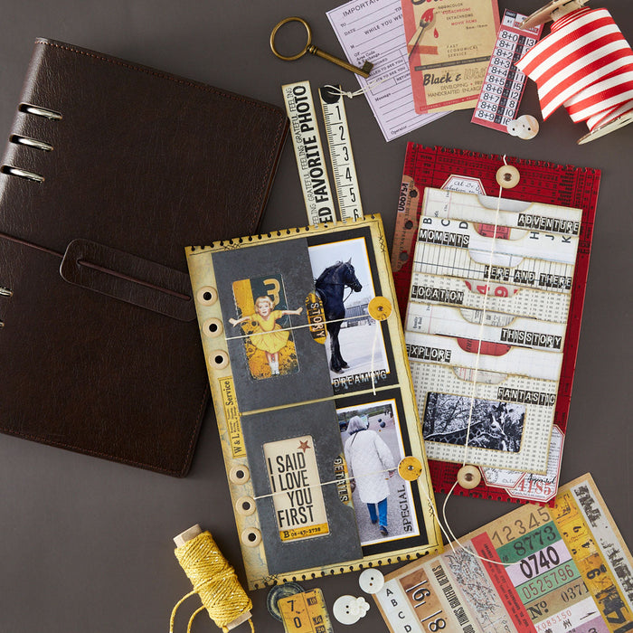 Page with Flap Pocket Etched Dies by Esther Glas