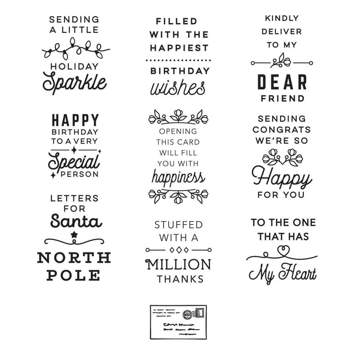 Parcel & Post Sentiments Clear Stamp Set