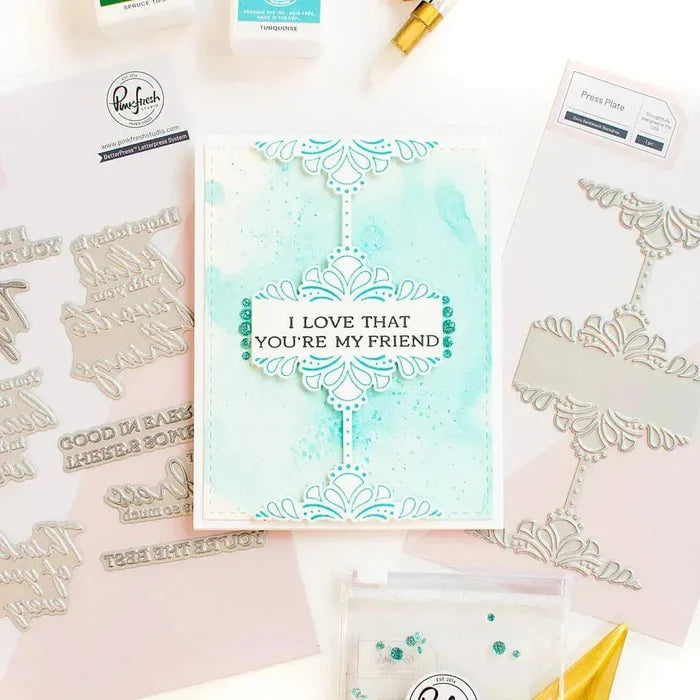 PinkFresh Studio Deco Sentiment Backdrop Press Plate