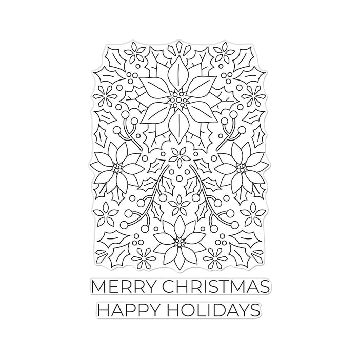 Poinsettia Pattern Clear Stamp Set