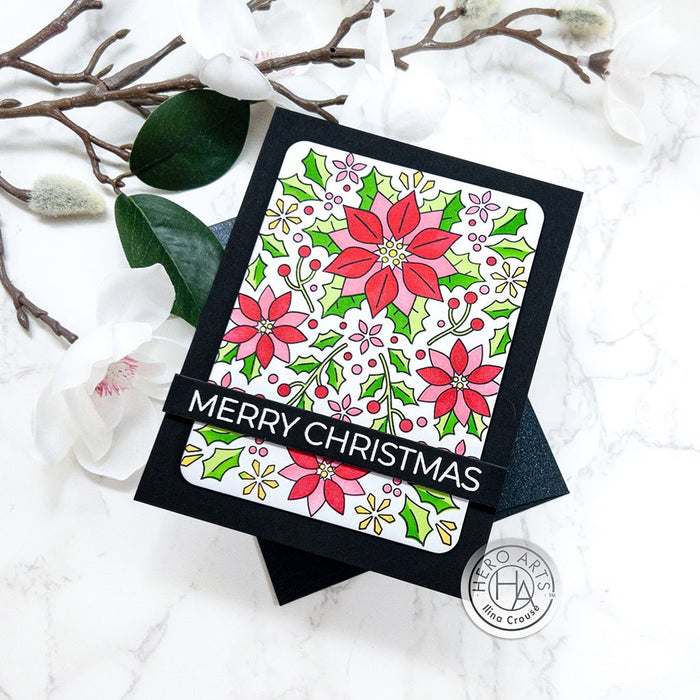Poinsettia Pattern Clear Stamp Set