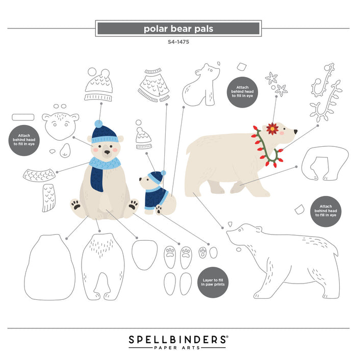 Polar Bear Pals Etched Dies by Simon Hurley