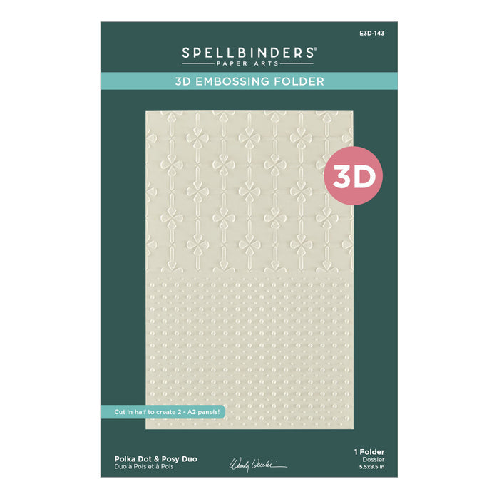 Polka Dot & Posy Duo 3D Embossing Folder by Wendy Vecchi