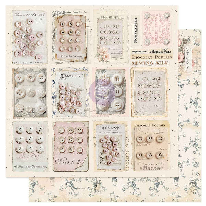 Prima Buttons & Keepsakes by Frank Garcia 12 x 12" Paper Pad