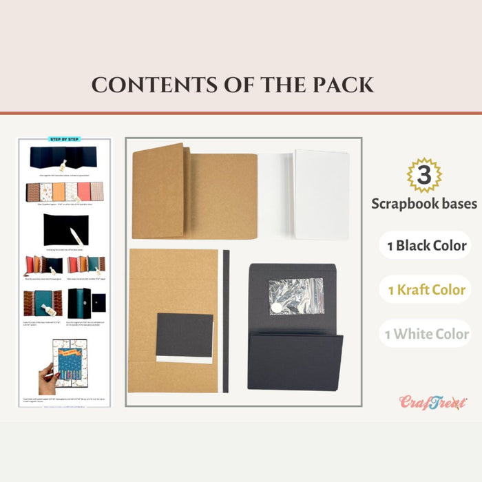 Quick Folio - Accordion - Black, Kraft and White (3 PK)