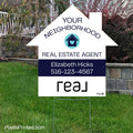 REAL broker your neighborhood real estate agent yard sign PixelsPrinted