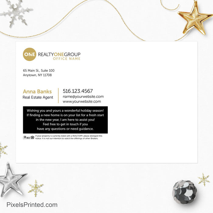 Realty One Group Christmas holiday postcards PixelsPrinted