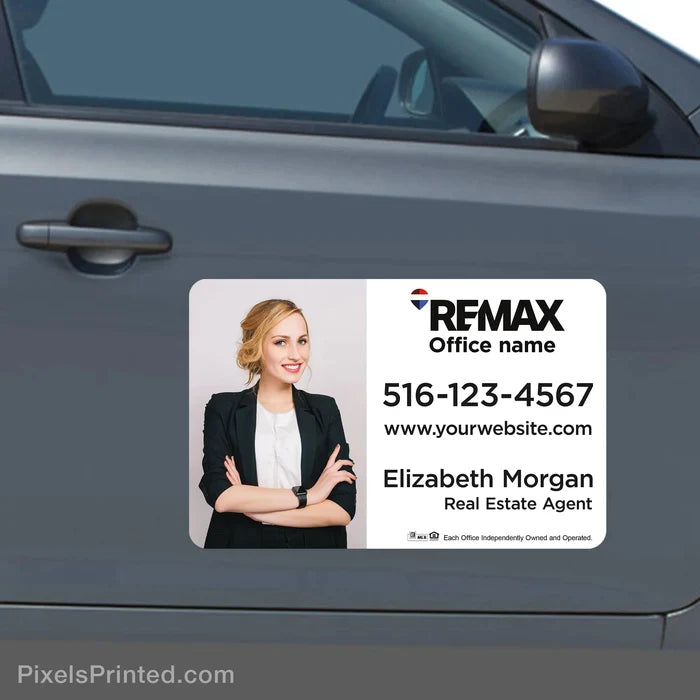 REMAX car magnet helping neighbors recognize their local real estate agent.