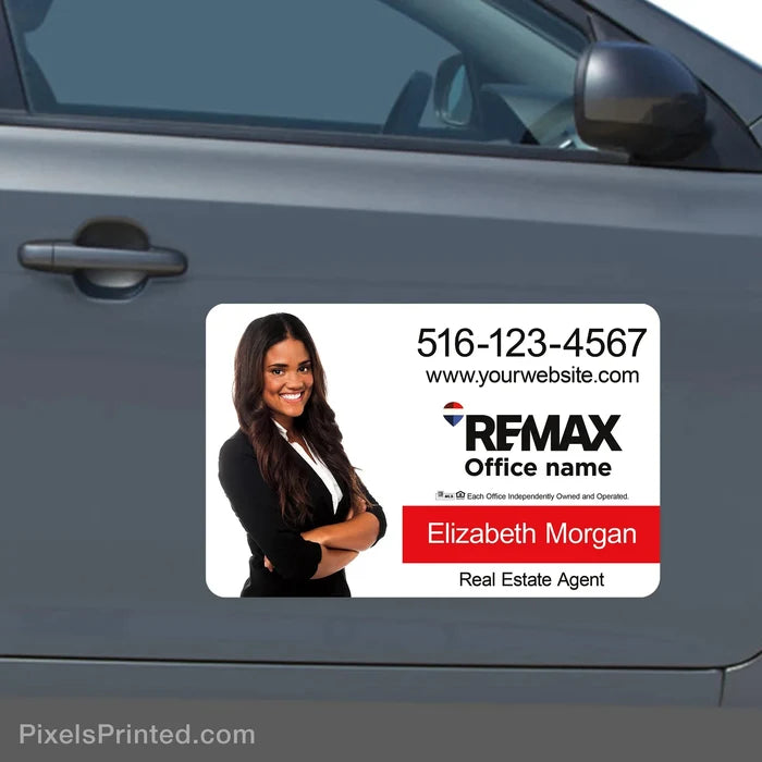 REMAX real estate car magnet reflecting a professional, trustworthy real estate brand.