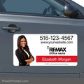REMAX real estate car magnet designed to promote an agent’s business while driving through local neighborhoods.