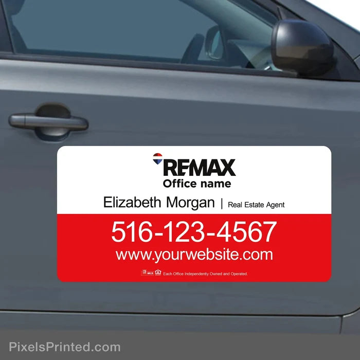 REMAX agent car magnet designed to advertise services during everyday errands and showings.