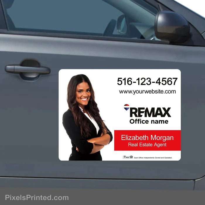 REMAX real estate car magnet designed to generate leads through constant exposure in the community.