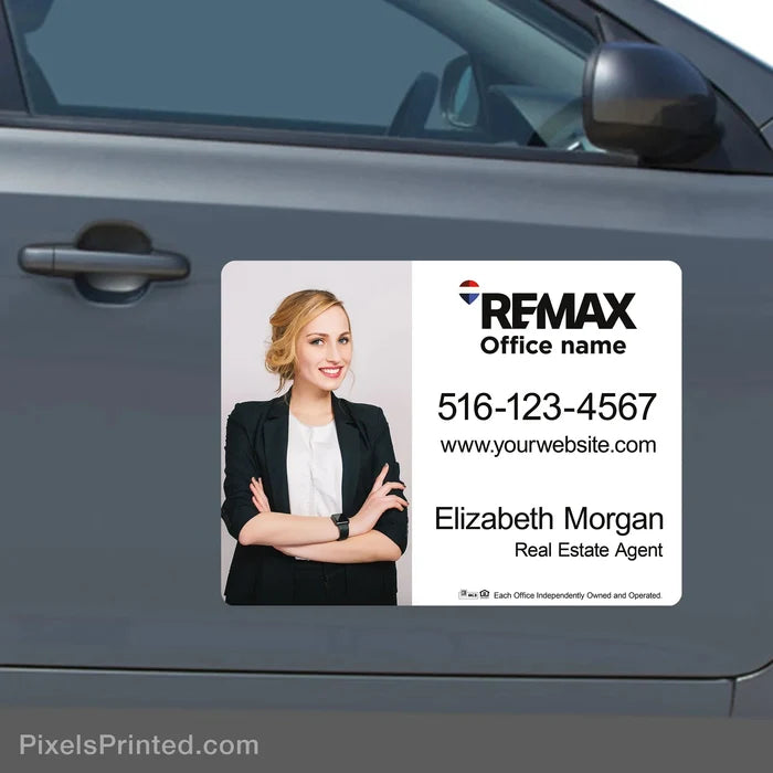 REMAX car magnet supporting strong real estate branding and professional image.