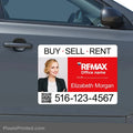 REMAX agent car magnet displaying contact information for easy local inquiries.