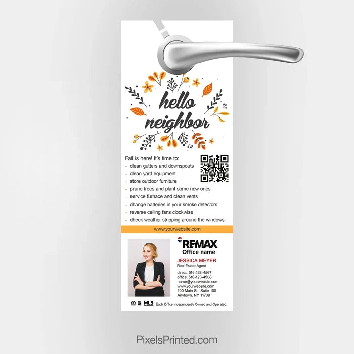 REMAX real estate fall maintenance door hangers PixelsPrinted