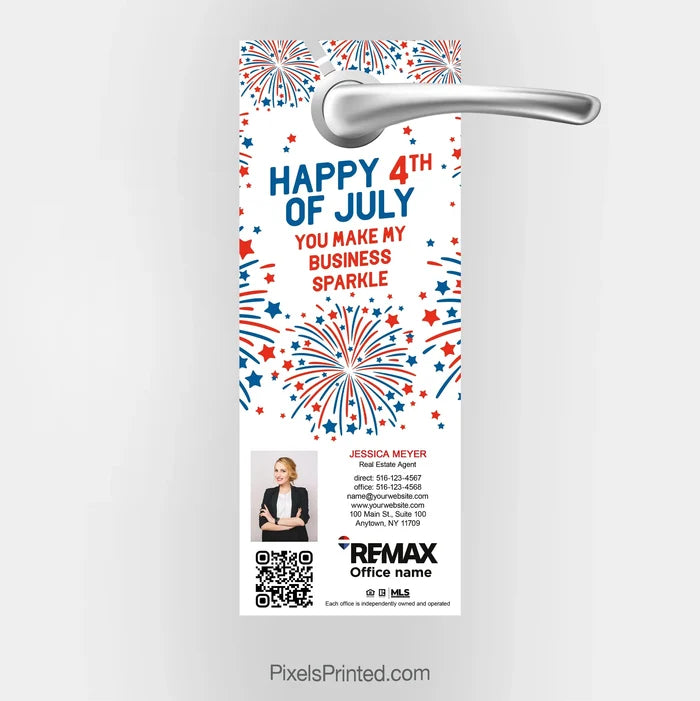 REMAX real estate Fourth of July door hangers PixelsPrinted